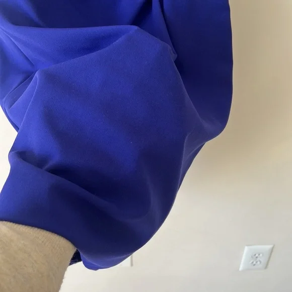 Calvin Klein Womens shift sheath dress zip up back knee length ruched blue nwot - Picture 8 of 10